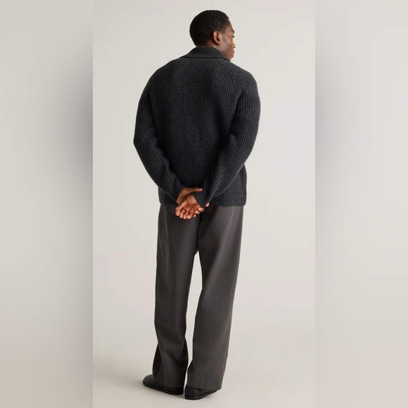 Quince 100% Mongolian Cashmere Shawl Collar Mens size Medium Cardigan Sweater - Picture 5 of 14